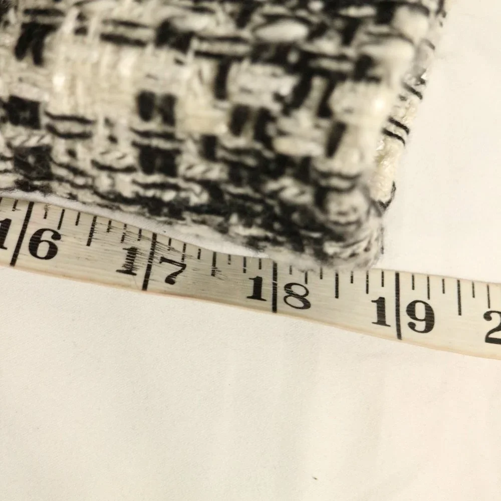 NINE WEST Black/White Patterned Long Coat Sz 12 US - Picture 12 of 16